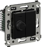 Светорегулятор поворотно-нажимной без рамки DKC Avanti 1-м. 60–800Вт черный матовый картинка